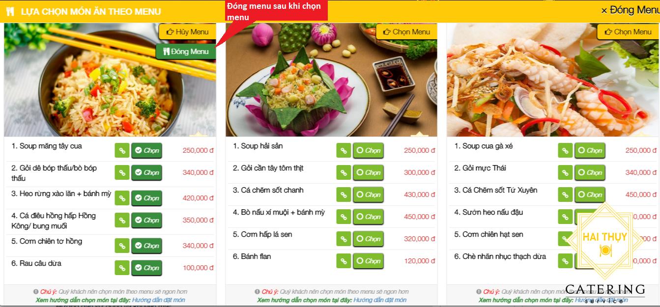 Hướng Dẫn Chọn Món