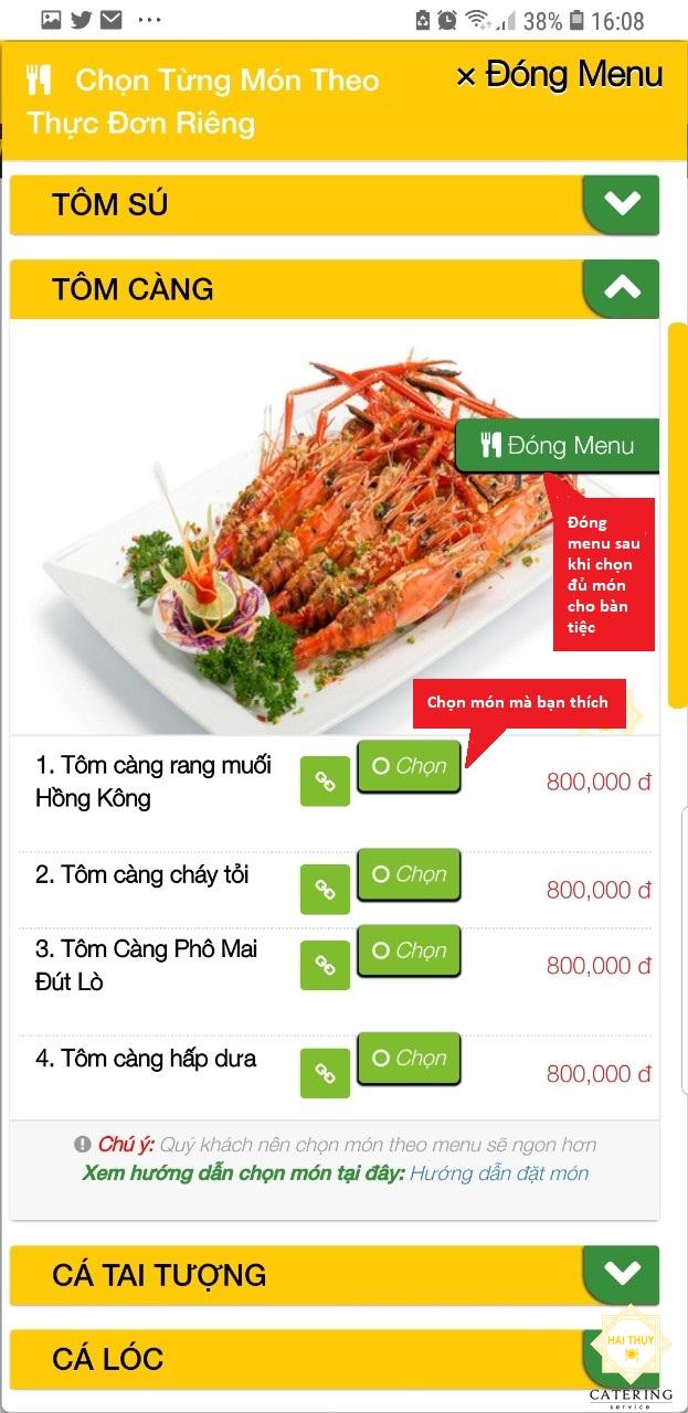 Hướng Dẫn Chọn Món