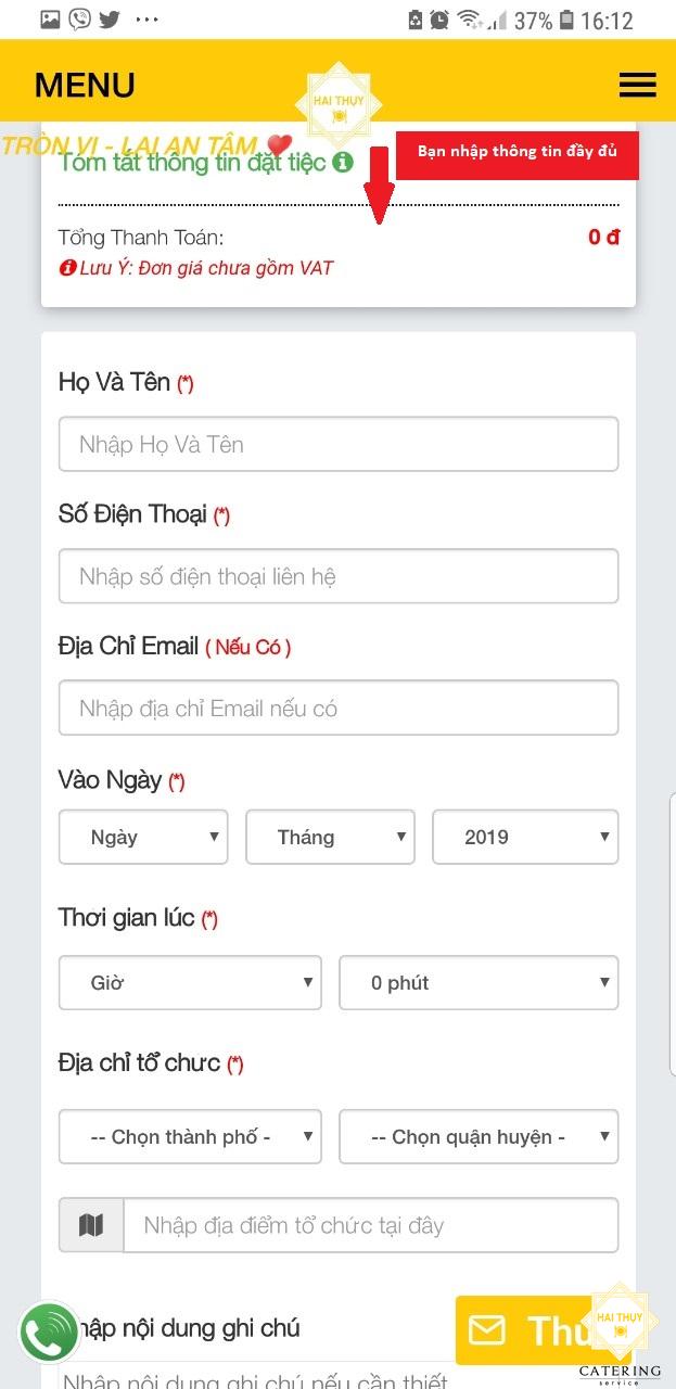 Hướng Dẫn Chọn Món