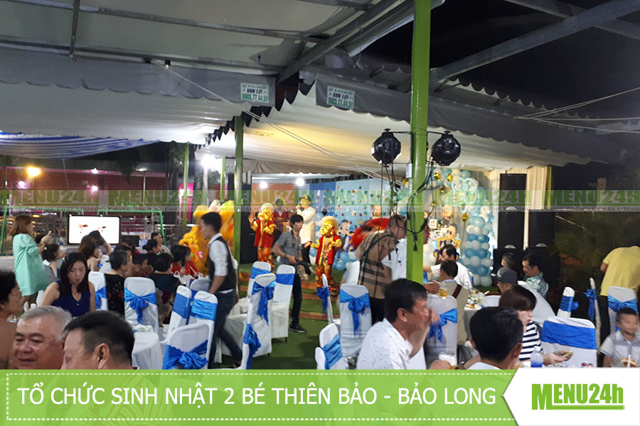 Một số hoạt động của khách mời trong buổi tiệc sinh nhật của 2 bé Thiên Bảo - Bảo Long.